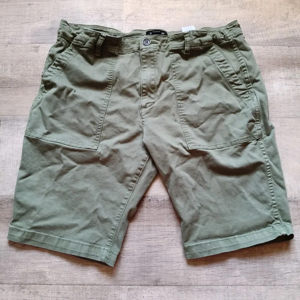 ​True Religion Mens Green Cargo Shorts Utility Casual Shorts Size 36